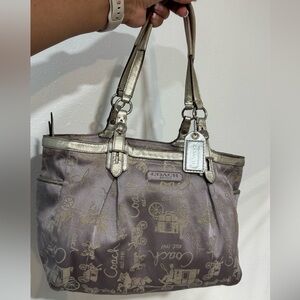 Coach Metallic Lavander Silver and Shift of Gold and Green Shoulder Bag